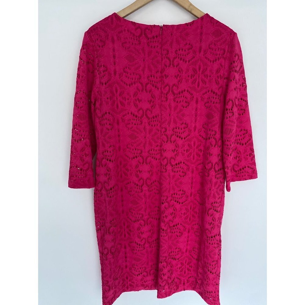 Chico's Womens Lace Special Occasion Dress Europa Pink Size 1 = 8 = Medium NWT - Picture 2 of 12